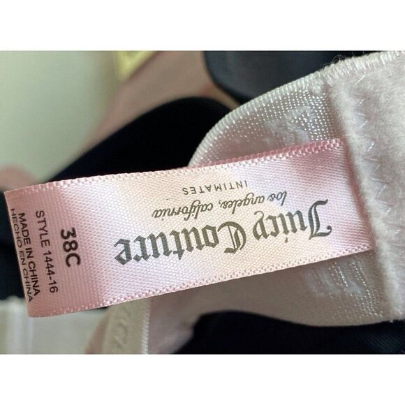 2 Pack Juicy Couture Bra SEXY Push Up JC6965 Butterflies Pink Black Sz 38C NEW - Picture 8 of 8